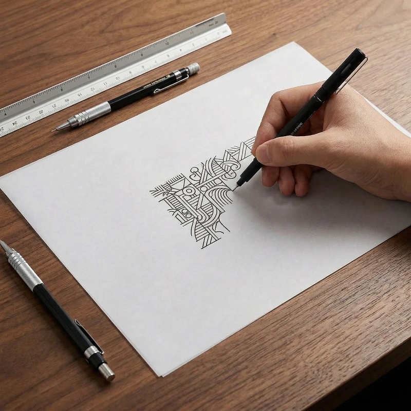 Home Office Layout - Papier calque pour calligraphie A4, 100